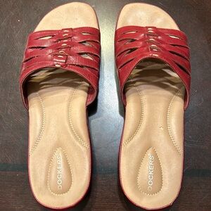 Dockers leather slip on sandals Red size 10